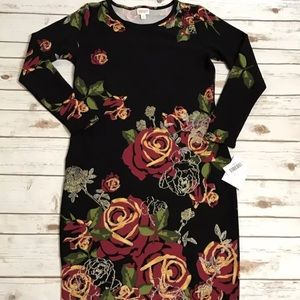 LuLaRoe Debbie Dress Elegant Roses S small